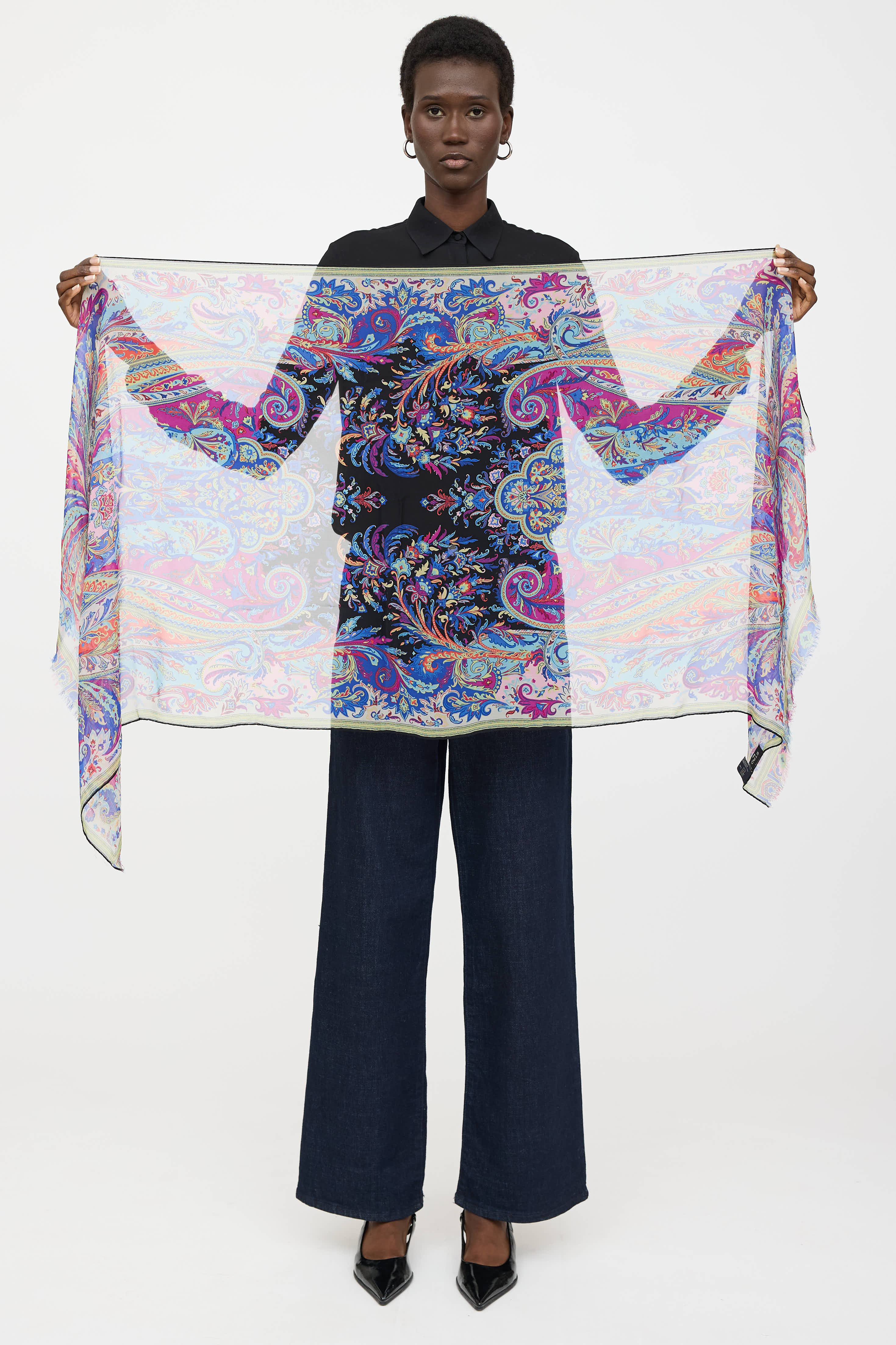 Etro Silk Multi Paisley Scarf