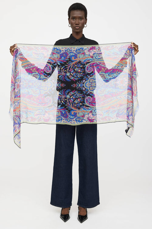 Etro Silk Multi Paisley Scarf