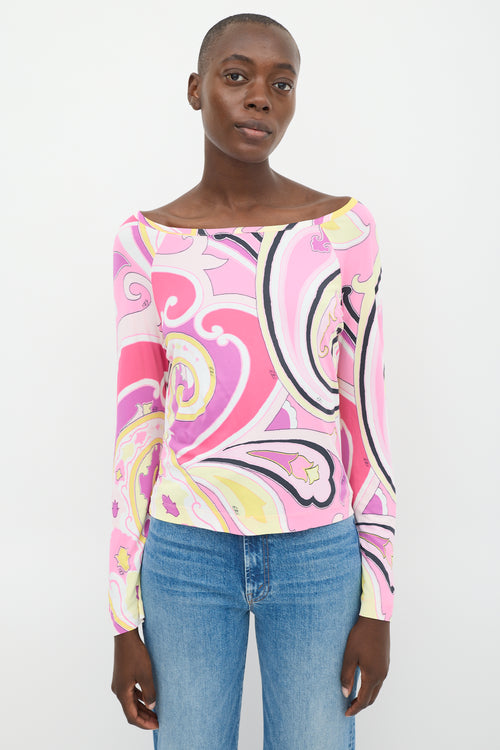 Etro Pink & Multicolour Printed Bateau Top