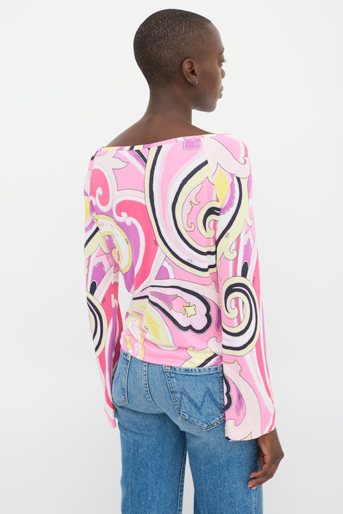 Etro Pink & Multicolour Printed Bateau Top