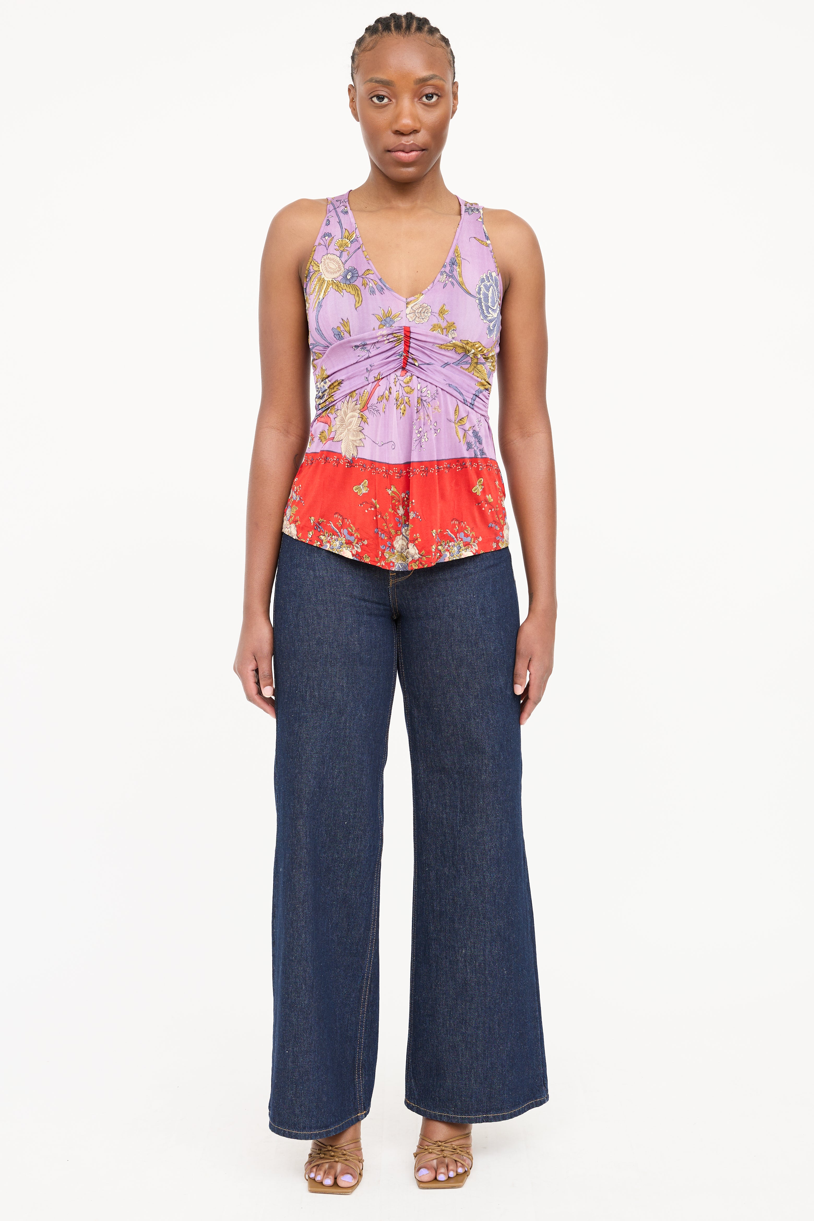 Etro Floral Ruffled Top