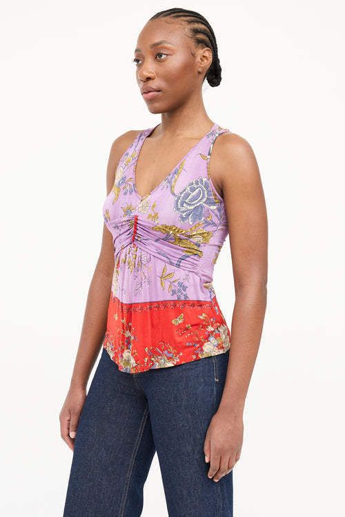 Etro Floral Ruffled Top