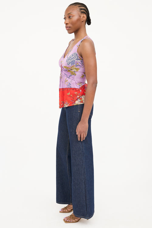 Etro Floral Ruffled Top