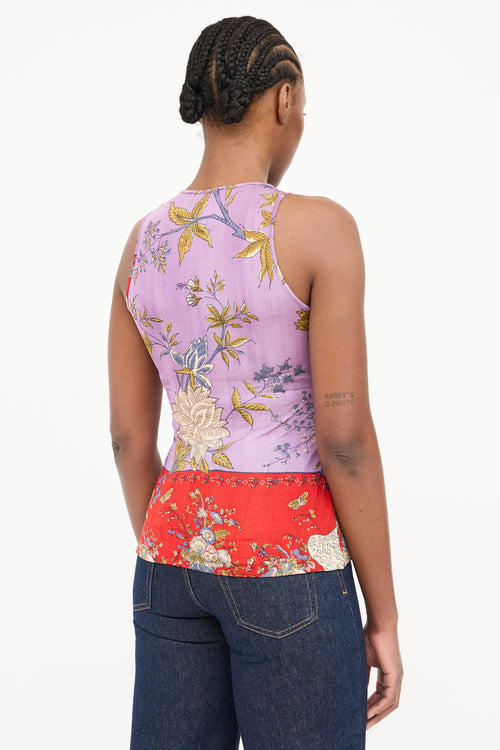 Etro Floral Ruffled Top