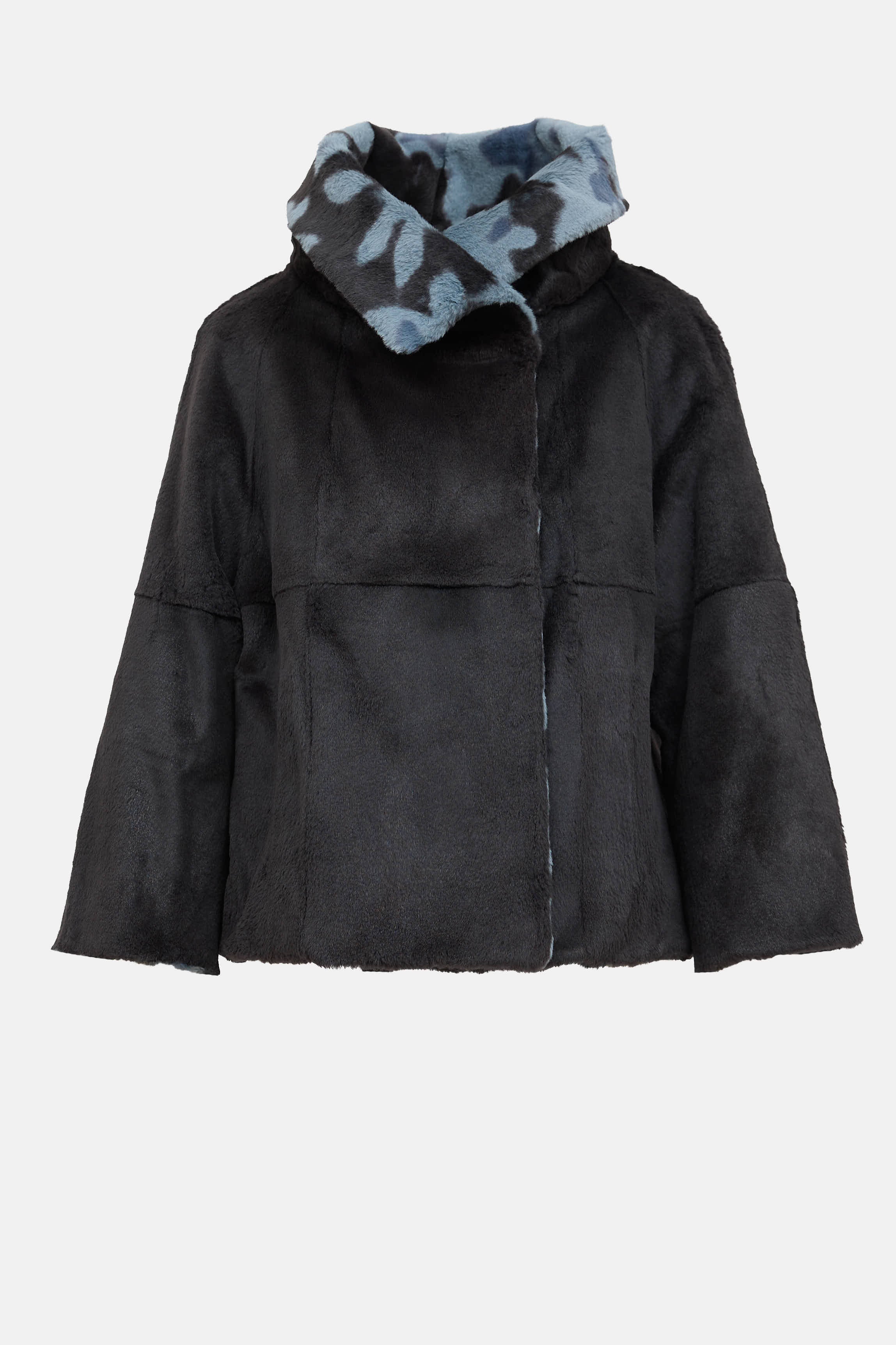 Reversible Patterned Fur Jacket