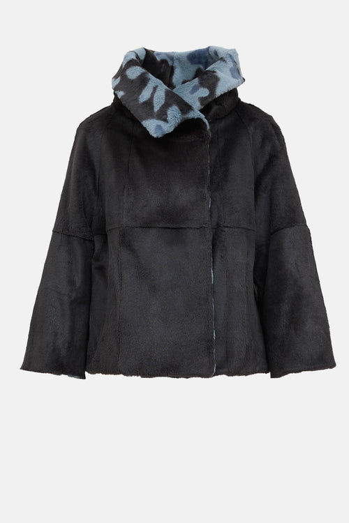 Reversible Patterned Fur Jacket