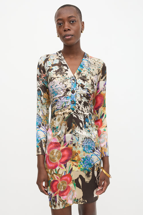 Etro Silk Satin Floral Dress