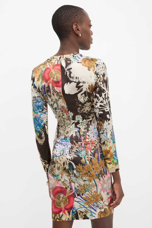 Etro Silk Satin Floral Dress