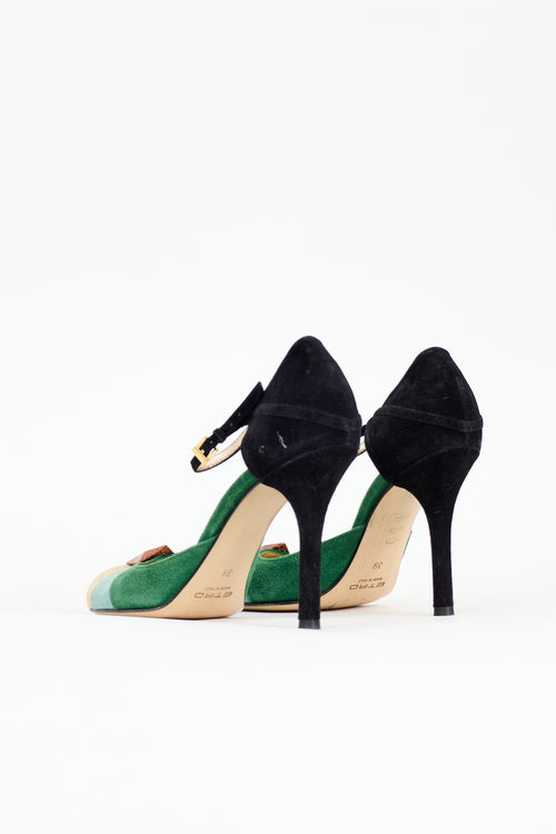 Etro Suede Colour Block Pump