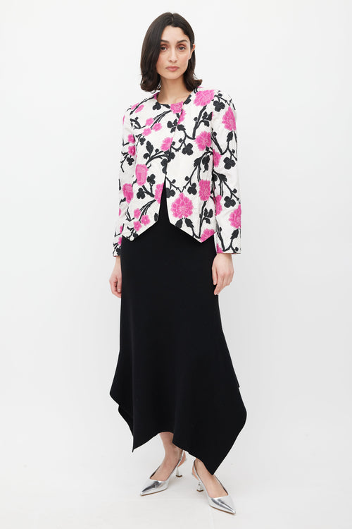 Etro White & Multicolour Floral Silk Jacket