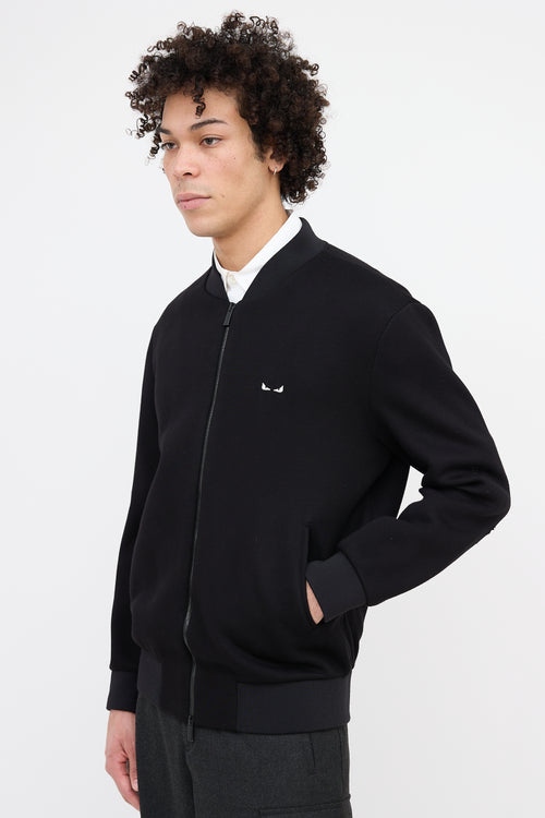 Fendi Embroidered Eyes Bomber Jacket