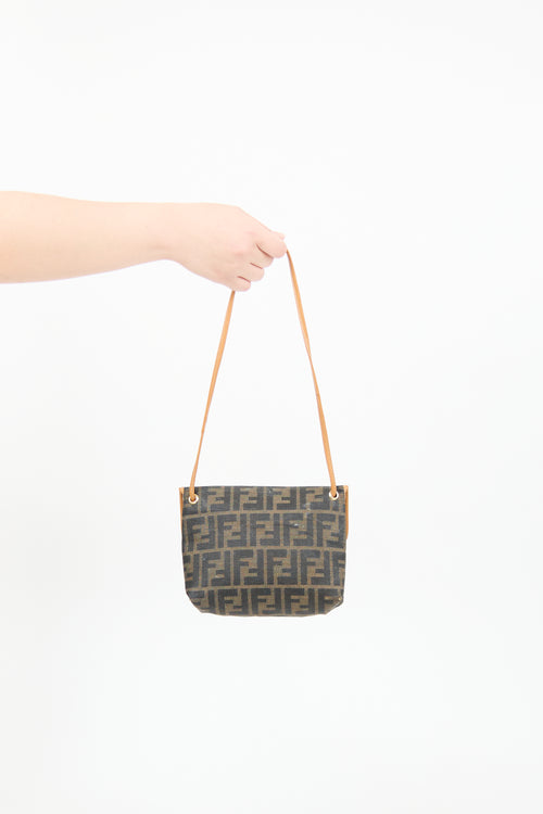 Fendi Brown Canvas & Leather Zucca Crossbody Bag