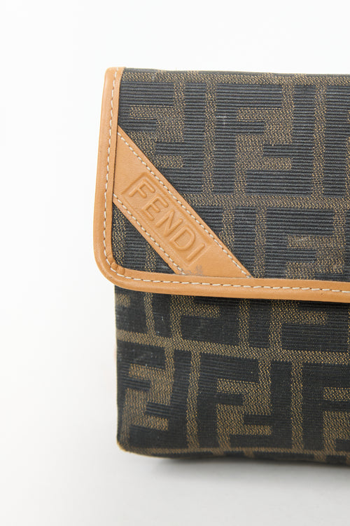 Fendi Brown Canvas & Leather Zucca Crossbody Bag