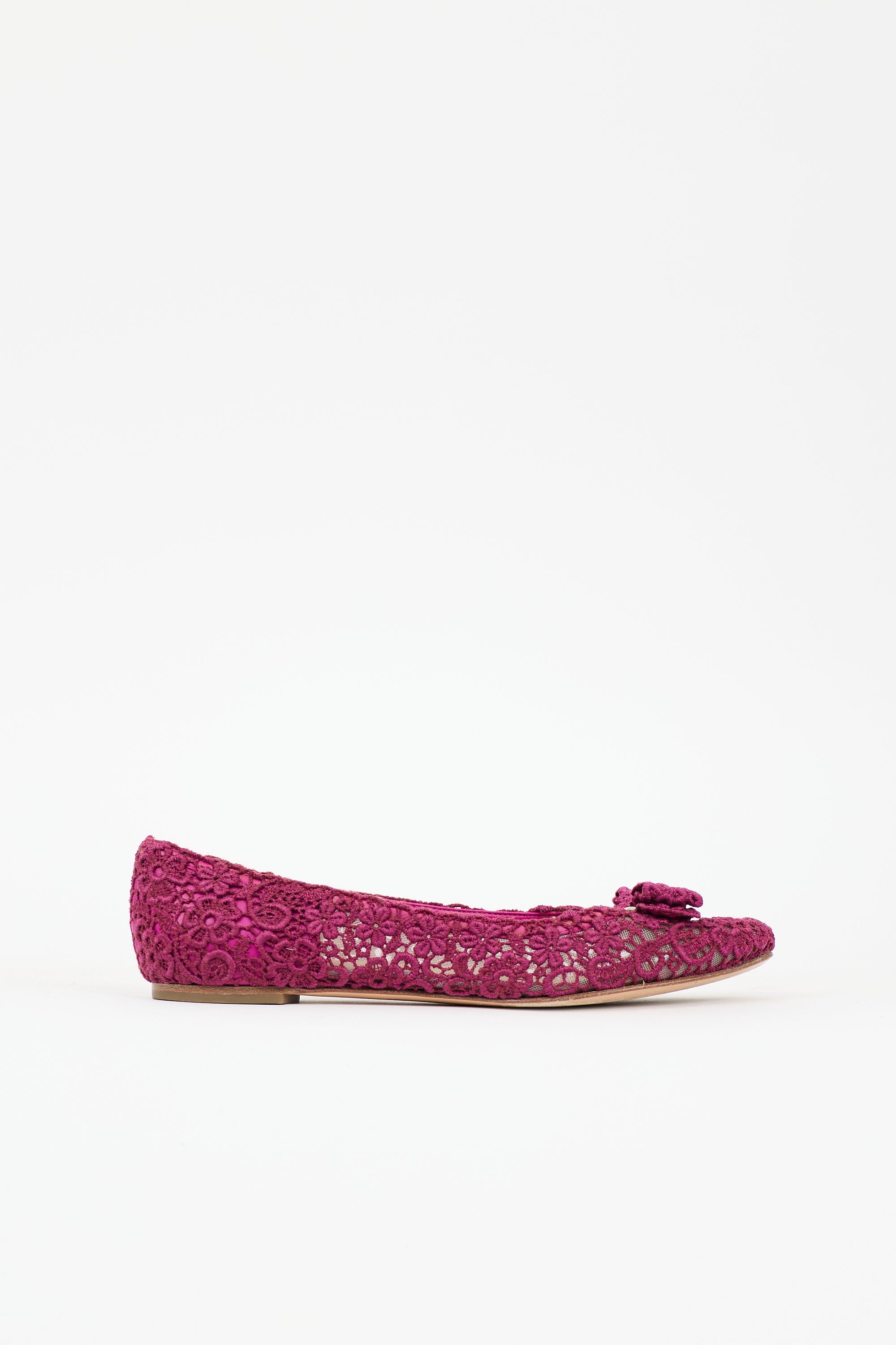 Ferragamo Lace Vara Bow Flat