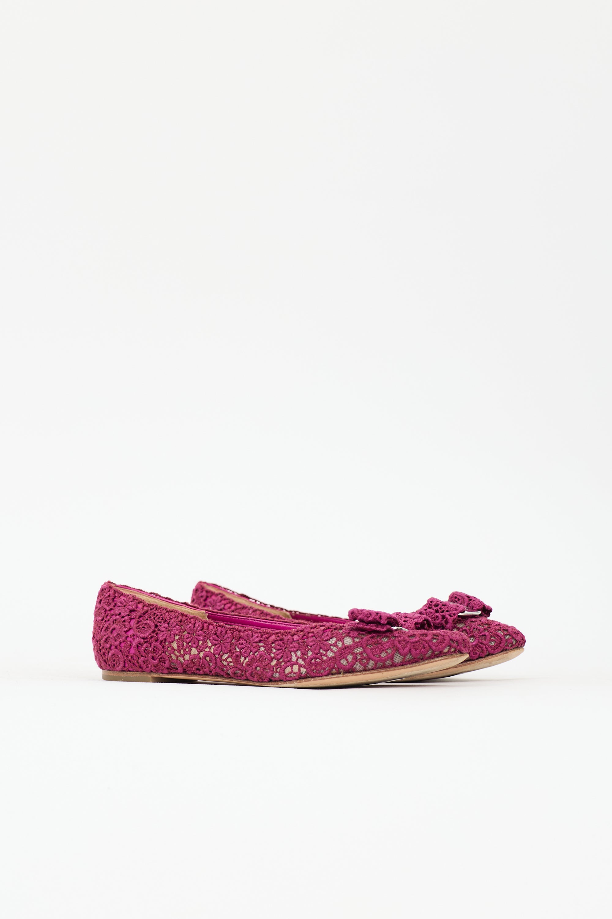 Ferragamo Lace Vara Bow Flat