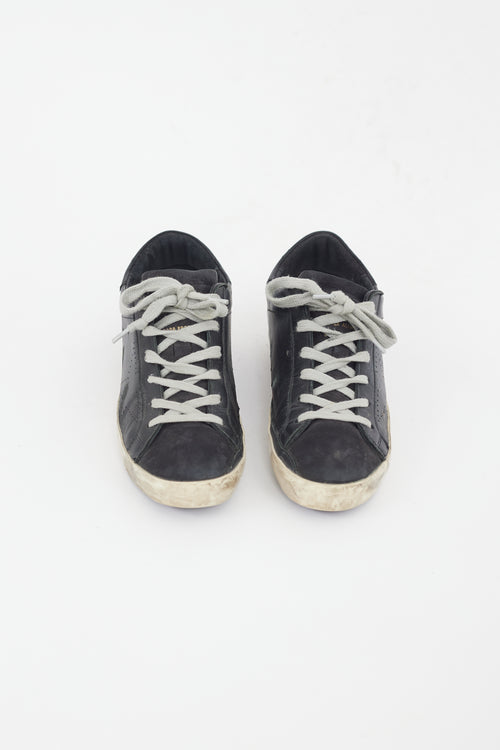 Black Leather & Suede Superstar Sneaker