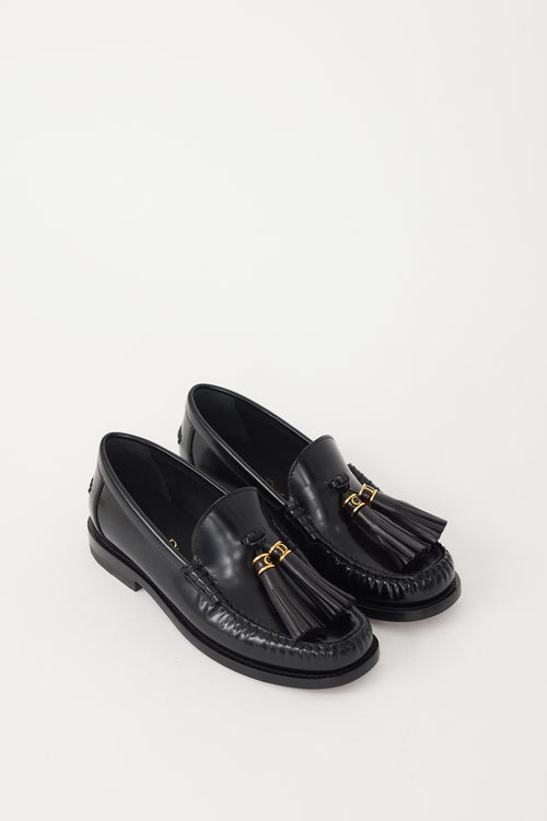 Dior Black & Gold Leather D-Academy Loafer