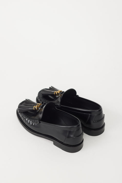 Dior Black & Gold Leather D-Academy Loafer