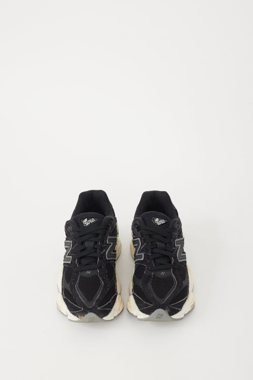 New Balance Black & White Leather 9060 Chunky Sneaker