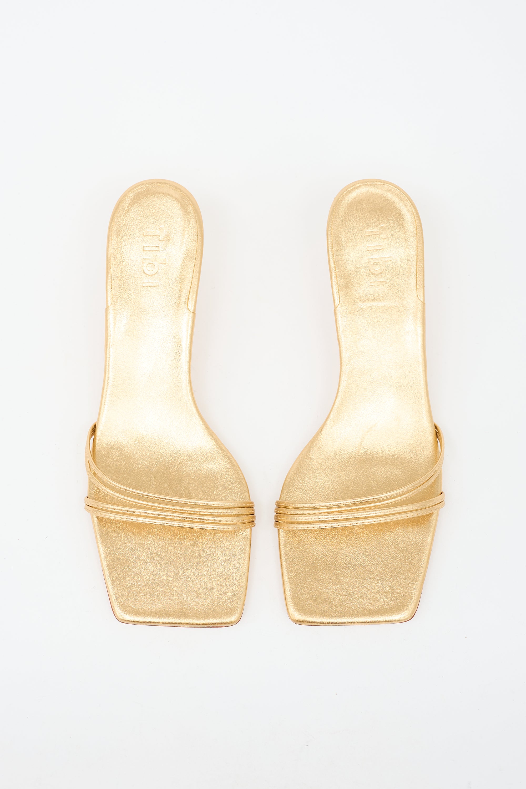Tibi Metallic Leather Square Toe Sandal