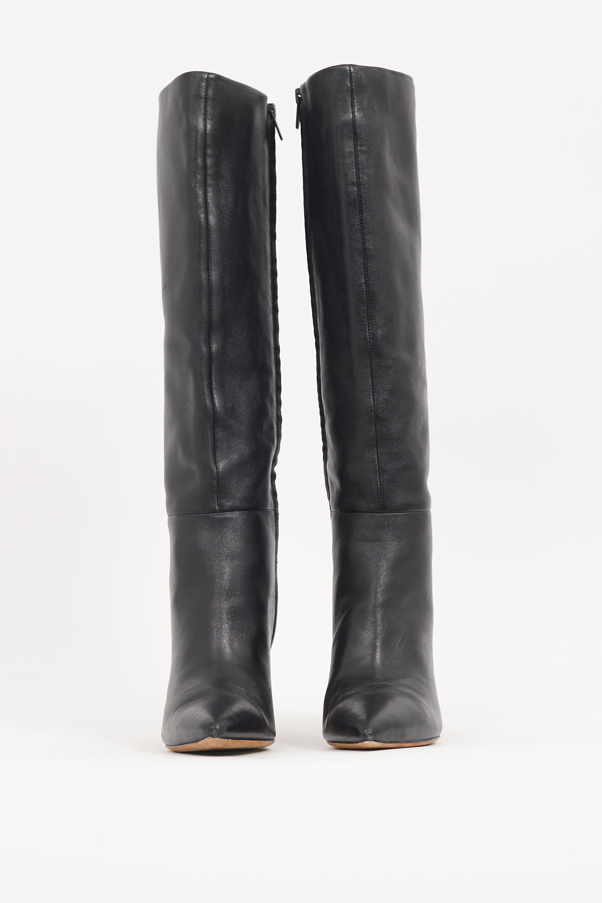 Vince Black Leather Pilar Knee High Boot