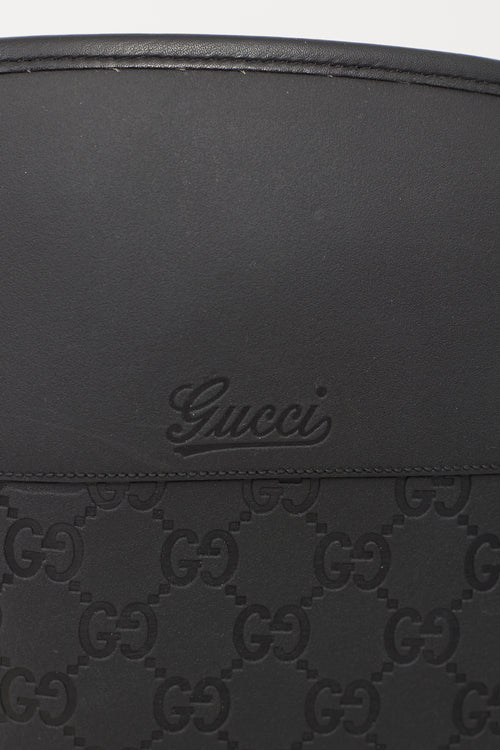 Gucci Black Rubber Guccisma Wellington Boot