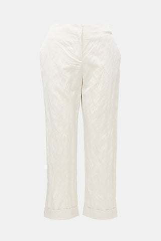 Fabiana Filippi Crinkled Satin Straight Leg Trouser