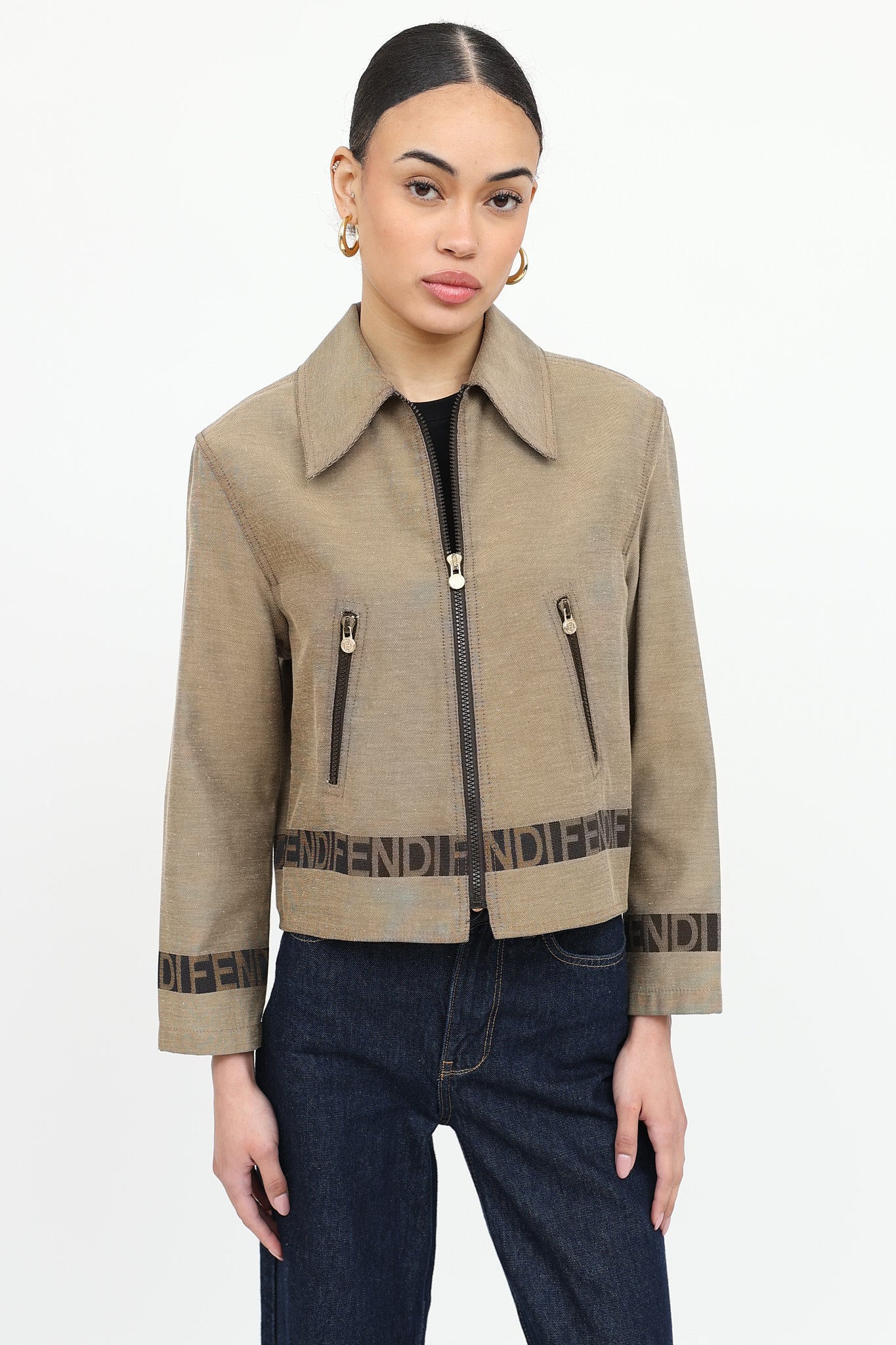 Fendi Logo Zip Jacket