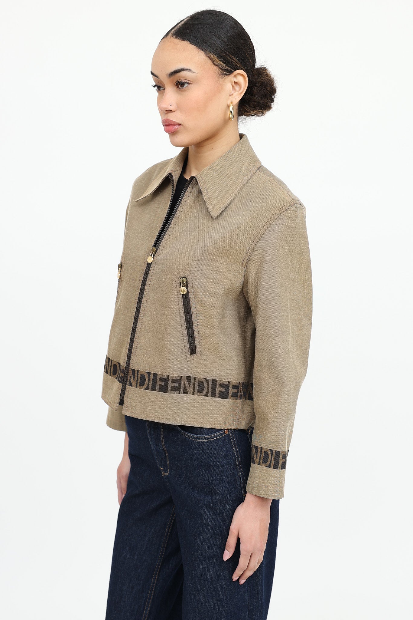 Fendi Logo Zip Jacket