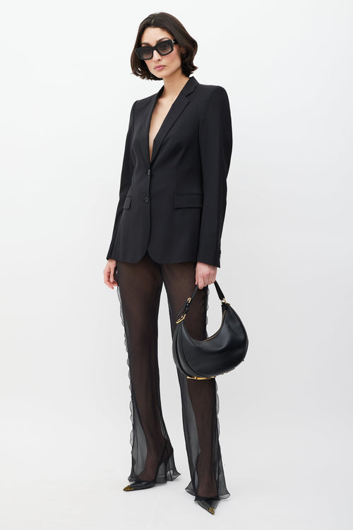 Fendi Black & Gold Fendigraphy Leather Bag