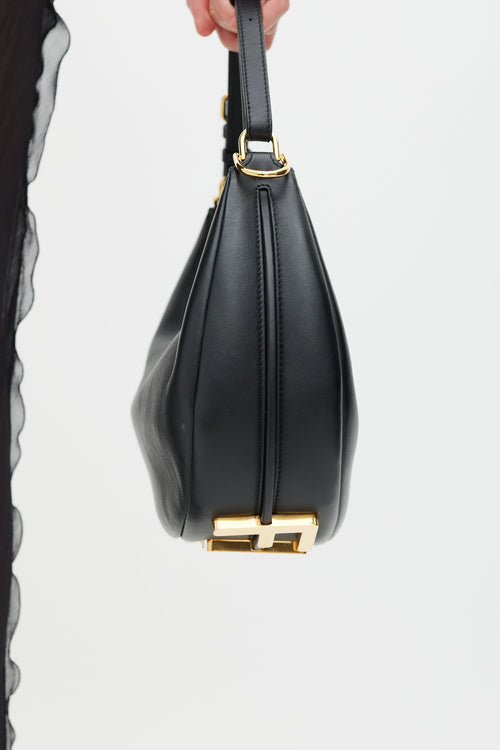 Fendi Black & Gold Fendigraphy Leather Bag