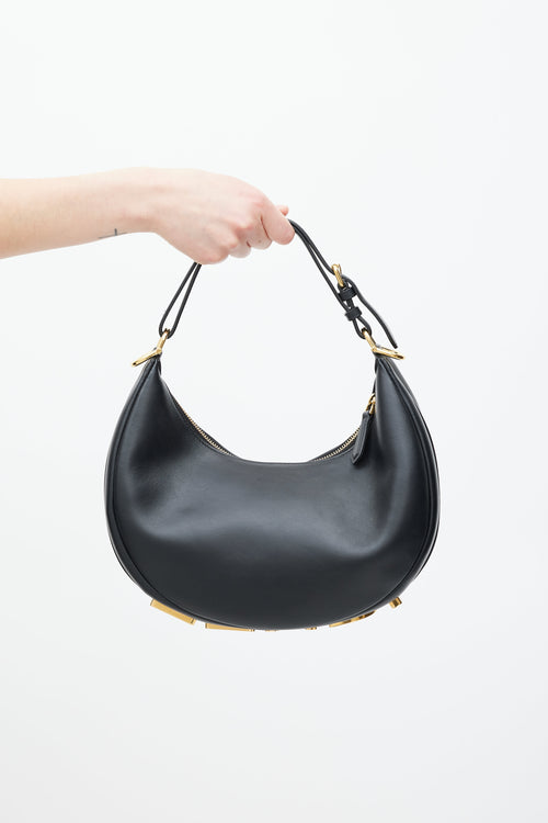 Fendi Black & Gold Fendigraphy Leather Bag