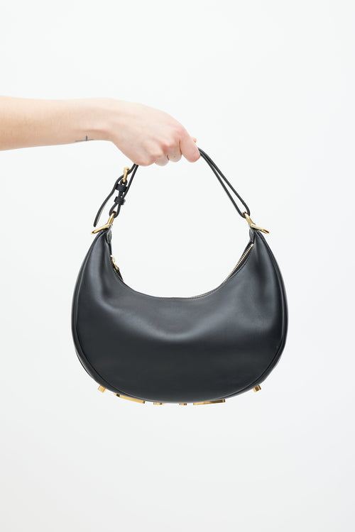 Fendi Black & Gold Fendigraphy Leather Bag