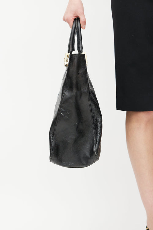 Fendi Black & Gold Twins Cabas Tote