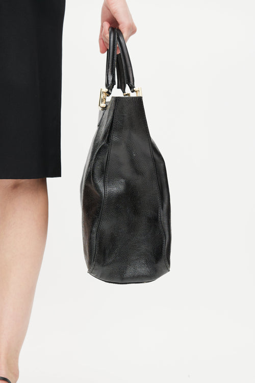 Fendi Black & Gold Twins Cabas Tote