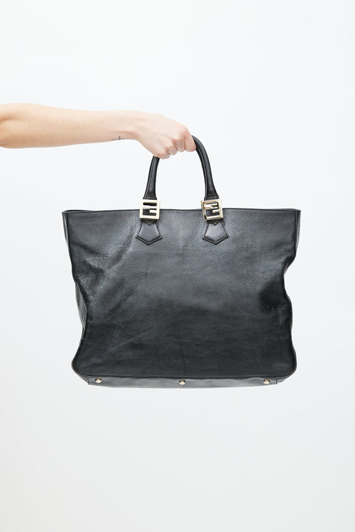 Fendi Black & Gold Twins Cabas Tote