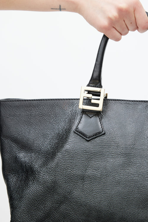 Fendi Black & Gold Twins Cabas Tote