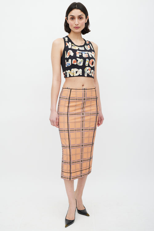 Fendi Black & Multicoloour Geometric Logo Tank