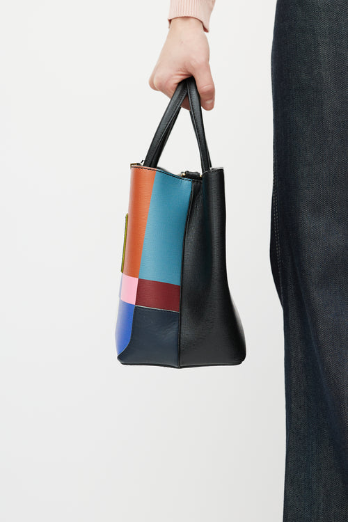 Fendi Black & Multicolour 2Jours Leather Bag