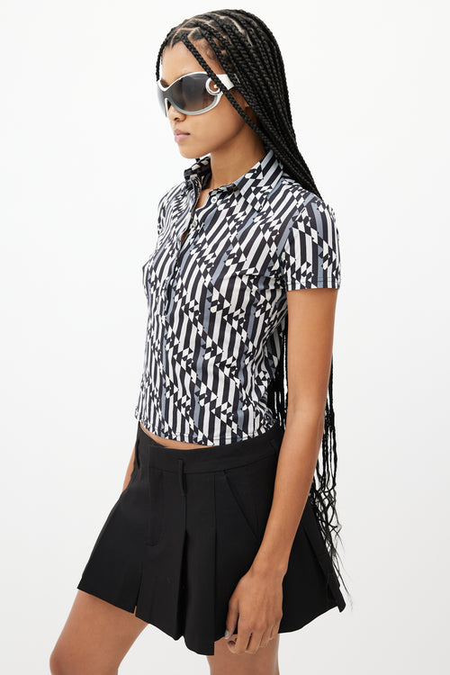 Fendi Black & Multicolour Geometric Print Shirt