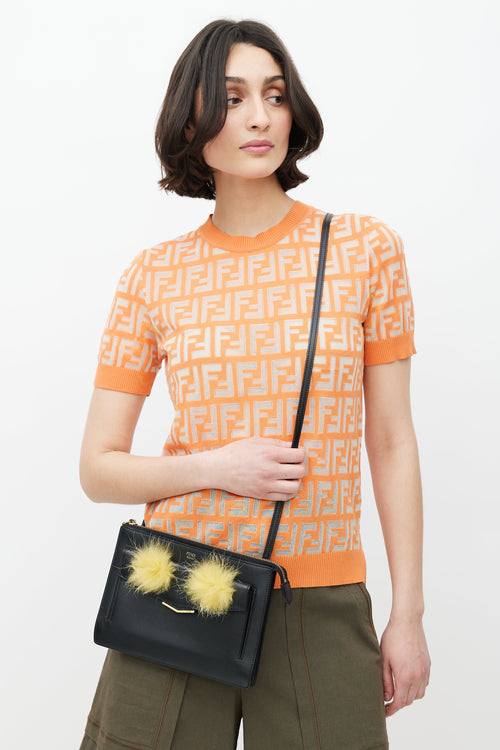 Fendi Black & Yellow Monster Feather Bag