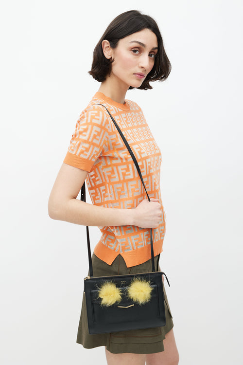 Fendi Black & Yellow Monster Feather Bag