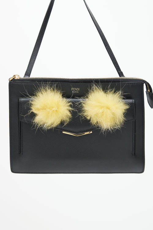 Fendi Black & Yellow Monster Feather Bag