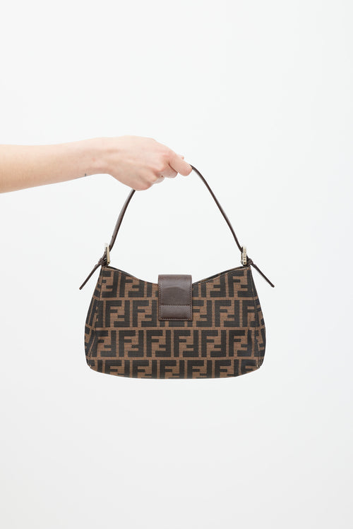 Fendi Brown & Black FF Monogram Shoulder Bag