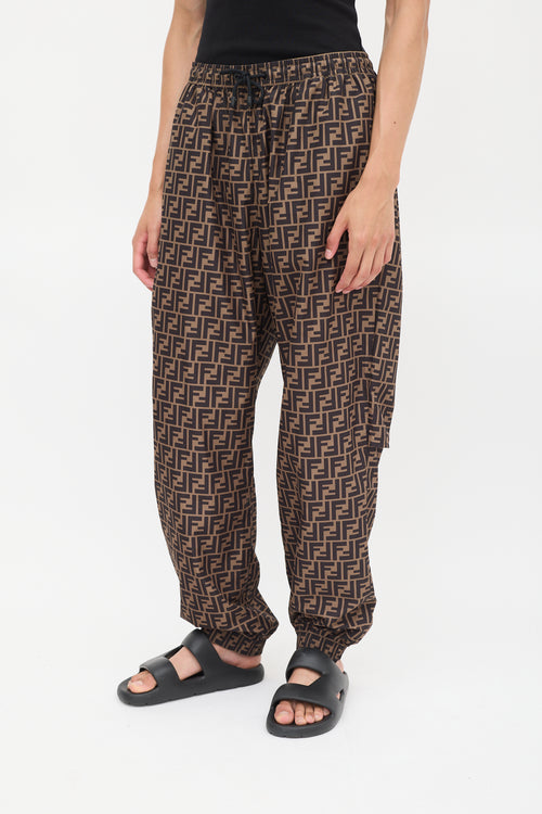 Fendi Brown & Black Forever Fendi FF Monogram Lounge Pants