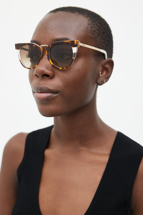 Fendi Brown & Gold Havana FF 0063/S MUV Sunglasses
