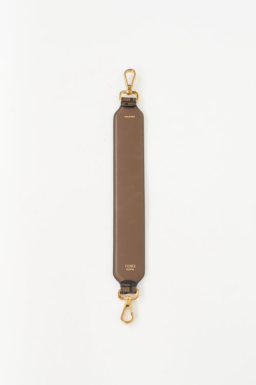 Fendi Brown Leather Mini Strap You Bag Strap