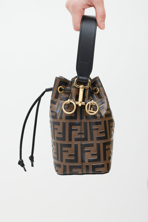 Fendi Brown Leather Mont Tresor Bucket Bag