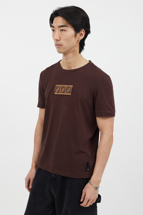 Fendi Brown Monogram Logo T-Shirt