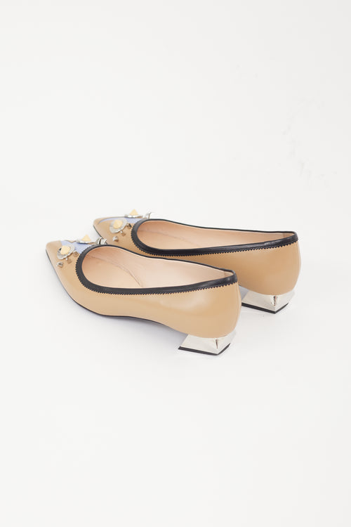 Fendi Brown & Multicolour Studded Flat
